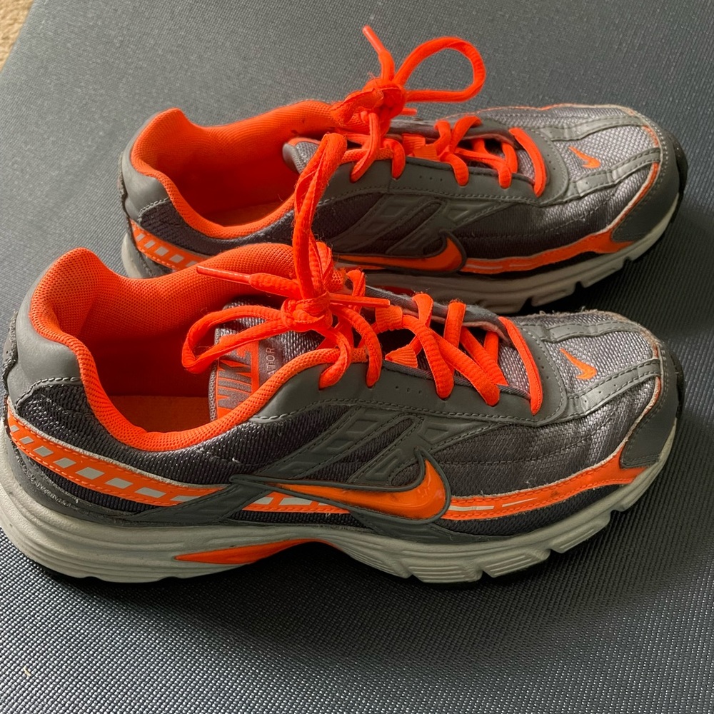 SOLD Neon orange and grey Nike shoes